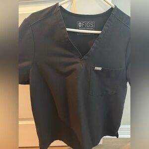 FIGS Black Catarina Scrub Top